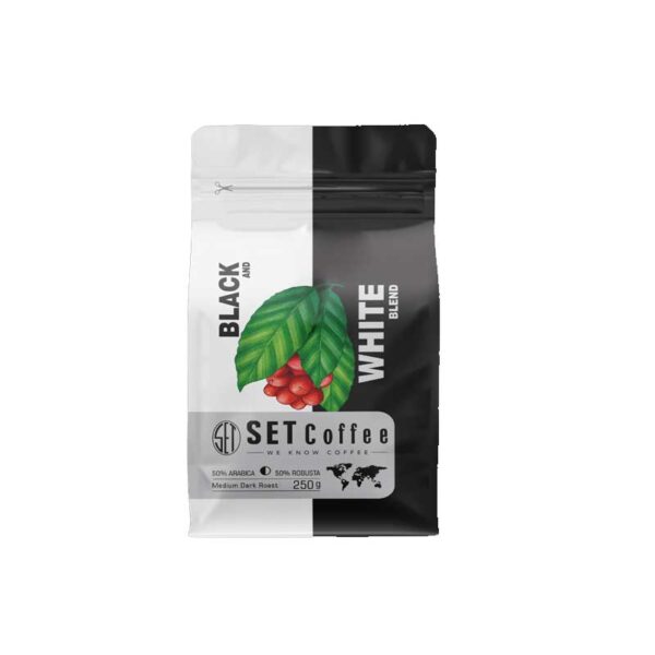 دانه قهوه ترکیبی BLACK AND WHITE 50 A 50 R