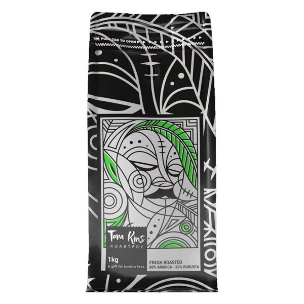 قهوه عربیکا ۸۰% نقره‌ای تام کینز