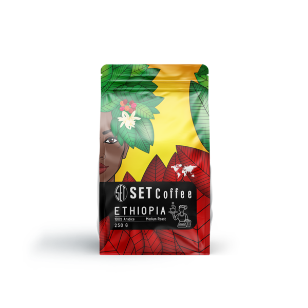 دانه قهوه اتیوپی ست ETHIOPIA SIDAMA مقدار 250 گرم