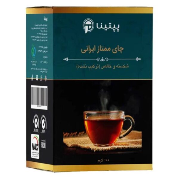 چای سیاه شکسته ممتاز ایرانی پپتینا جعبه 100 گرمی